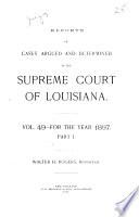 Reports of Cases Argued and Determined in the Supreme Court of Louisiana