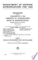 Research, development, test, and evaluation, [Tuesday, March 30, 1965