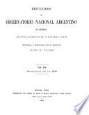 Resultados del Observatorio Nacional Argentino en Córdoba