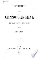 Resumen del censo general de habitantes del Perú