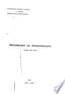 Resúmenes de investigación, período 1970-1976