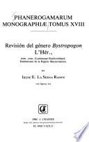 Revisión del género Bystropogon L'Her., nom. cons. (Lamiaceae-Stachyoideae)