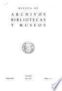 Revista de archivos, bibliotecas y museos
