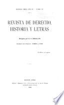 Revista de derecho, historia y letras