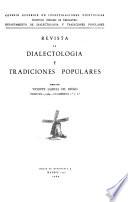 Revista de dialectología y tradiciones populares