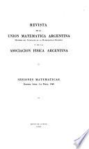Revista de la Unión Matemática Argentina y de la Asociación Física Argentina