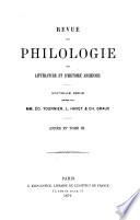 Revue de philologie, de littérature et d'histoire anciennes