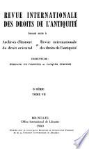 Revue internationale des droits de l'antiquité