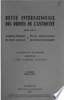 Revue internationale des droits de l'antiquité
