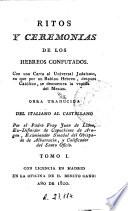 Ritos y ceremonias de los hebreos confutados