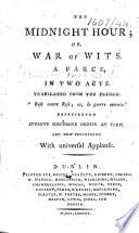 Ruse contre ruse. The Midnight Hour ... Translated from ... “Ruse contre ruse; ou, la guerre ouverte,” etc. Adapted by Elizabeth Inchbald from “Guerre ouverte” by Antoine Jean Bourlin