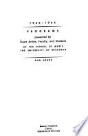 School of Music, Theatre & Dance (University of Michigan) Publications