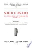 Scritti E Discorsi Di Benito Mussolini