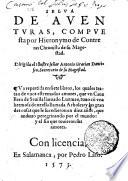 SELVA DE AVENTVRAS, COMPVE stapor Hieronymo de Contre ras Chronista de su Magestad