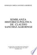 Semblanza histórico-política de Claudio Sánchez-Albornoz