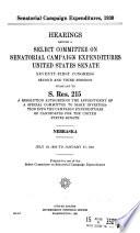 Senatorial Campaign Expenditures, 1930