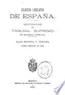 Sentencias del Tribunal Supremo en materia criminal