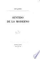 Sentido de lo moderno