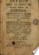 Sermon Para la Fiesta de Nuestra Senora del Carmen Predicado en la Iglesia