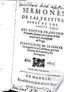 Sermones de las festiuidades de los santos
