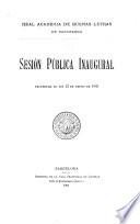 Sesión pública inaugural celebrada el día 12 de enero de 1902