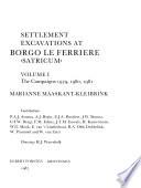 Settlement Excavations at Borgo Le Ferriere Satricum: Campaigns 1979, 1980, 1981