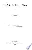 Shakespeariana; a critical and contemporary review of Shakespearian literature