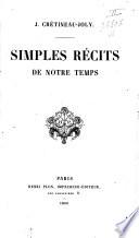 Simples récits de notre temps