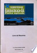 Simpósio Brasileiro de Geografia Física Aplicada 10, 2003
