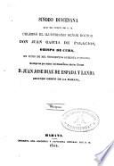 Sínodo Diocesano que celebró el I.S.Dr. Juan Palacios. Obispo de Cuba, en Junio de 1684