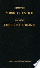 Sobre el estilo. Sobre lo sublime