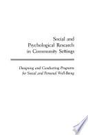Social and Psychological Research in Community Settings