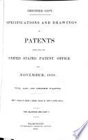 Specifications and Drawings of Patents Issued from the United States Patent Office