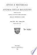 Studi e materiali di storia delle religioni