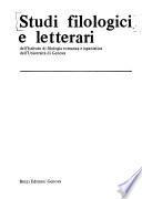 Studi filologici e letterari dell'Istituto di filologia romanza e ispanistica dell'Università di Genova