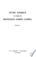 Studi storici in onore di Francesco Loddo Canepa
