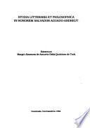 Studia litteraria et philosophica in honorem Salvador Aguado-Andreut