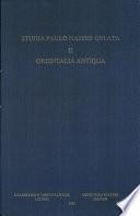 Studia Paulo Naster Oblata: Orientalia antiqua
