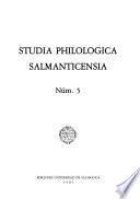 Studia philologica Salmanticensia