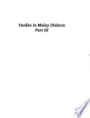 Studies in Malay Dialects