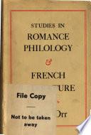 Studies in Romance Philology and French Literature