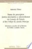 Suma de preceptos justos, necesarios y provechosos en consejo de estado al rey Felipe III, siendo príncipe
