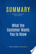 Summary: What the Customer Wants You to Know