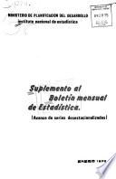 Suplemento al boletín mensual de estadística