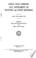 Supplement of Statutes and Court Decisions