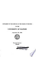 Supplement to the Minutes of the Board of Trustees of the University of Illinois