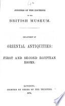Synopsis of the Contents of the British Museum. Department of Oriental Antiquities. First and Second Egyptian Rooms
