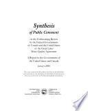 Synthesis of Public Comment on the Forthcoming Review by the Federal Governments of Canada and the United States of the Great Lakes Water Quality Agreement