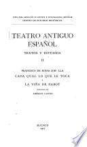 Teatro antiguo español, textos y estudios