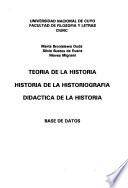 Teoría de la historia, historia de la historiografía, didáctica de la historia